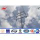AWS D1.1 Hot Dip Galvanized Power Transmission Poles For Electrical Line Project