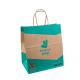 Custom Restaurant Handle Kraft Paper Bags Carry Out Takeaway Lunch Food Container For Burger Pizza