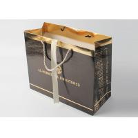 Luxury Glossy Black Gift Bags With Foil Hot Stamping And PP Rope Handle