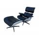 Vintage Aviator Mid Century Eames Leather Lounge Recliner Chair And Ottoman