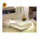 White Led Reception Desk Acrylic Solid Surface For Shopping Mall