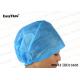 ISO Blue Protective Isolation Gown , Sterile Disposable Surgical Cap