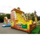 Inflatable Amusement  Park With Golden Rock Climbing Wall , Printed Partern