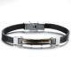 Tagor Stainless Steel Jewelry Super Fashion Silicone Leather Bracelet Bangle TYSR134
