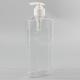 500/550ml PET Clear Square Shampoo Shower Gel Bottle Home Use Large Volume Transparent Toiletries Flat Plastic Bottle