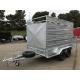 8 X 5 Galvanised Box Cattle Crate Trailer , Tandem Trailer With Stock Crate