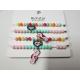 Polished Unisex Childrens Jewelry , Birthday Rainbow Beaded Bracelet