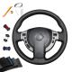 Black Leather Hand Sewing Steering Wheel Cover for Nissan Qashqai Sentra 2007-2013