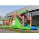 Lovely Green Shark Blow Up Obstacle Course For Kids Giant Inflatable Games