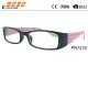 Hot sale style reading glasses with plastic pink temple ,suitable for women