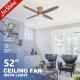 Smart LED Ceiling Fan With Silent Dc Motor Flush Mounted High Speed