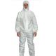 Water-proof&Breathable Tyvek Coverall, disposable SMS/PP white coverall with elastics on the waist and ankle