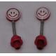 Red / Blue Alloy Balls Stopper Ends Parts For Motorcycle Handle Grip