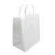 Custom Kraft Paper Bags with Hand Length Handle White Color Food Grade