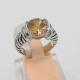 (R-70)Fashion Jewelry Silver Plated Citrine Cubic Zircon Petite Ring