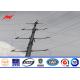 110kv Polygonal Electric Power Pole Hot Galvanized With Electrical Accessories