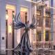 Fire Phoenix Bird Sculpture FRP Stainless Steel Metal Animal Garden Statues
