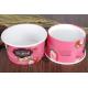 Pink Paper Ice Cream Sundae Cups , Vegetables Paper Salad Bowls Eco Friendly