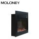 86.2CM Flat Edge Wood Mantel Fireplace MDF Style With Fire Burning Effect