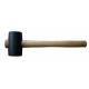 Oil Resistant Black Rubber Mallet , Wooden Handle Hammer Non - Sparking