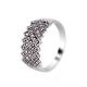 Thai Sterling Silver Band Ring with Marcasite Vintage Old Style Jewelry (R121401)