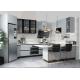 U Shape American style Island Kitchen Cabinet With Drawer Organizer