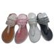 Rhinestone Thong With 3 Strips Sandal Flat Women Outdoor PVC Crystal Sandals Tiano