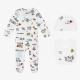 Bamboo Cotton baby clothing set 3 pcs longsleeve romper hat and bibs new style for baby