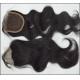 Natural Black Lace Top Closure / Curly Chinese Human Hair Tangle Free