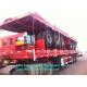 SCEC 3 Axles Flatbed Semi Trailer Max Loading 50 - 60ton With Front Side Plate