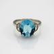 Fashion Jewelry Oval Blue Topaz  Cubic Zirconia Sterling Silver Ring (R239)