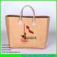 LUDA nice handbags purses logo printed shopping straw tote bag for promotion