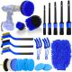22 Pcs Car Detailing Kit Brushes Set Interior Cleaning With Auto Drill Soft Brush Attachment Sponge Polishing Pads