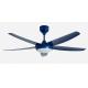 Blue 56 Inch Modern DC Motor Ceiling Fan remote control With Light