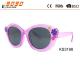 Hot sale style of kids sunglasses , plastic purple  frame with beautiful flowers
