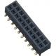 Dual 2*10 Pin Female Pin Header Connector 1.27mm 180° SMT PA9T Black
