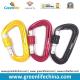 Space Aluminum Top Quality Black/Red/Yellow Lockable Snap Carabiners