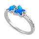925  With Sterling Silver High Quality Blue Opal Greek  White Lab Opal Engagenent Ring For Girls