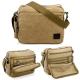 Multi Pocket Heavy Duty Canvas Messenger Bag Simple Fabric 15 Inch