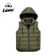 Winter Black Polyester Cotton Thick Hooded Utility Slim Fit Sleeveless Man Cotton Quilted Waistcoat Vest