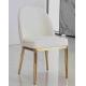 White Velvet Fabric Padded Dining Room Chairs Simple Series Gold Stainless Steel Frame