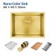23 5/8 Coloured Stainless Steel Sink Gold Undermount Stainless Steel Single Bowl Sink 60x45
