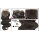 8 Inch Human Hair Top Closure Swiss Lace Dark Brown / Curly Hair Weaving