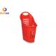 Stackable 4 2'' PU Wheels Plastic Rolling Basket For Grocery Store