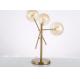 6kg 220*510mm Luxury Metal E14 3 Bulbs Bedside Table Lamp For Hotel