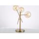 6kg 220*510mm Luxury Metal E14 3 Bulbs Bedside Table Lamp For Hotel