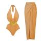 Nylon Padded Bikini Three Piece Swimsuit Set Beach Summer Style