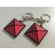 Renextop Entertainment Custom 3d Triangle Rubber PVC Keychain With Back Embossed Logo For Giveaway