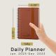 FSC POPRUN Custom Planner 2023 , Vegan Leather Pocket Size Weekly Planner 