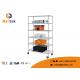 Kitchen Wire Rack Shelving 4 Layers Black Powder Coated Chrome Wire Shelving